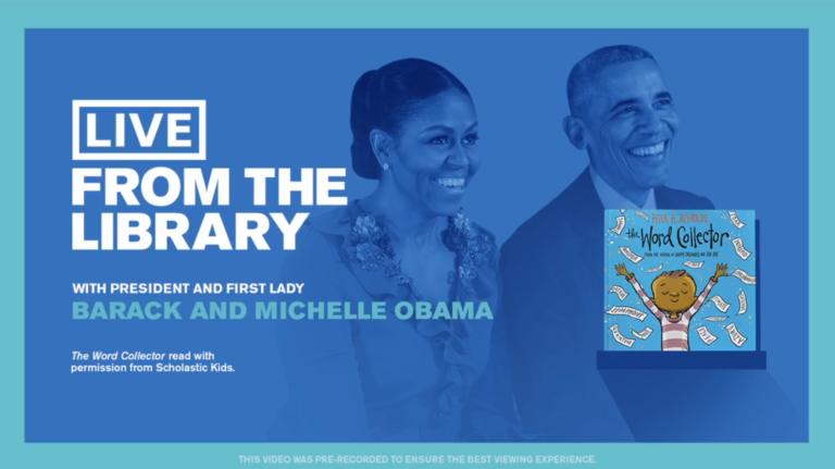 An image of the Obamas to promote Live from the Library